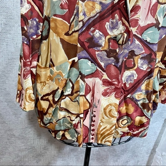 Vintage Barrie Stephens abstract floral print oversized boyfriend blazer - Picture 2 of 8